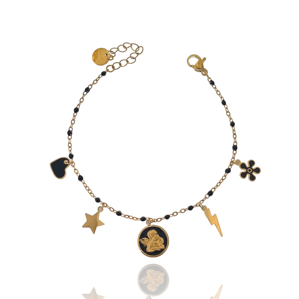 Angelo Smaltato-Bracciale in Acciaio con Chiusura - BAC-103-AA3186B