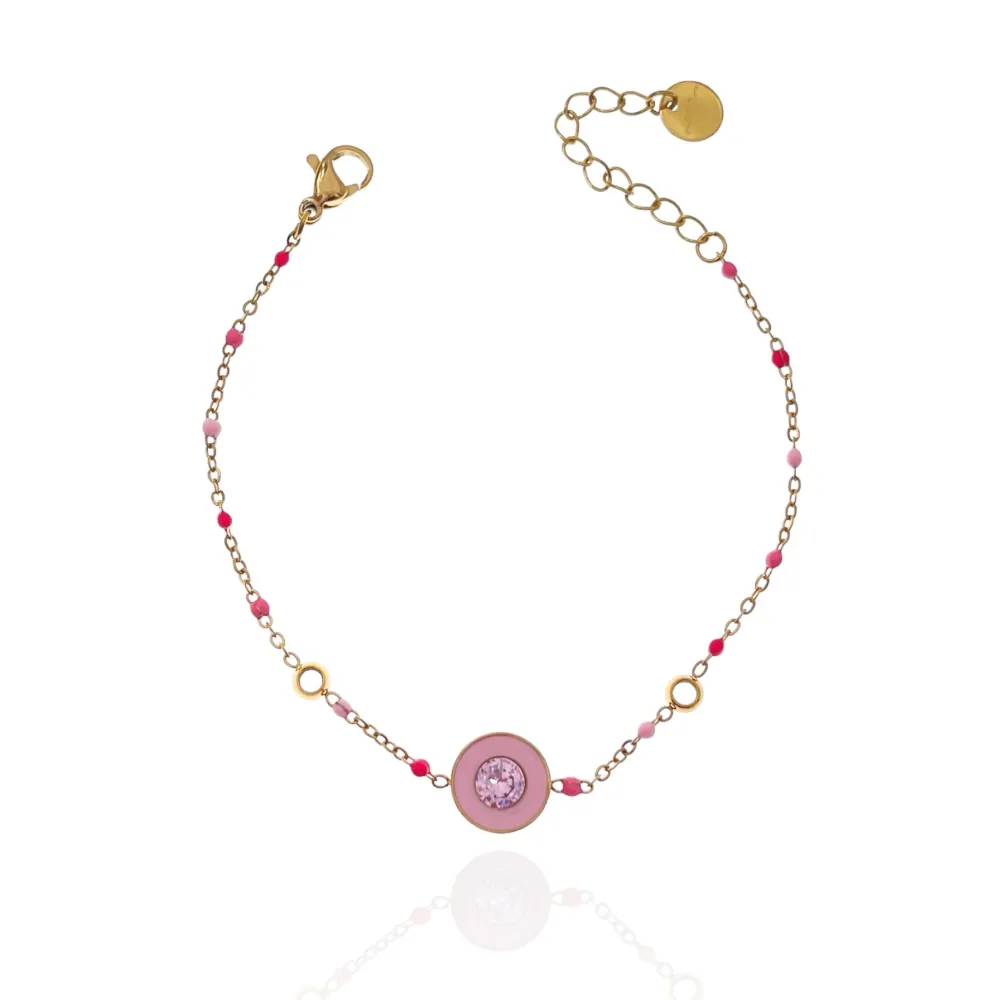 Punto Luce Colorato Smaltato-Bracciale in Acciaio - BAC-103-AA3421B