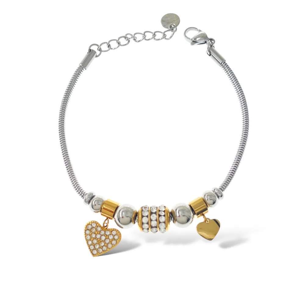 Charmes Cuore-Bracciale in Acciaio - BAC-103-AA3631B