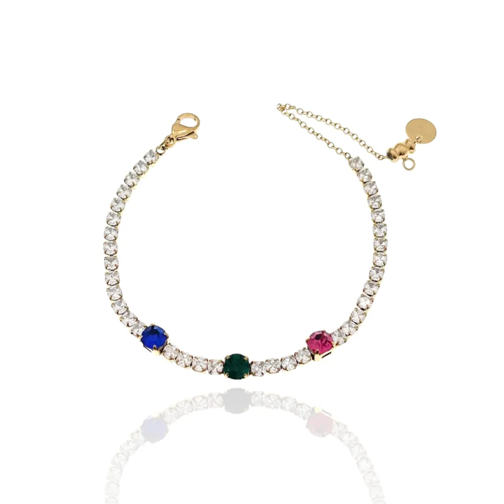 Tennis con Punto Luce-12pz Bracciali in Acciaio - BAC-103-AA702B