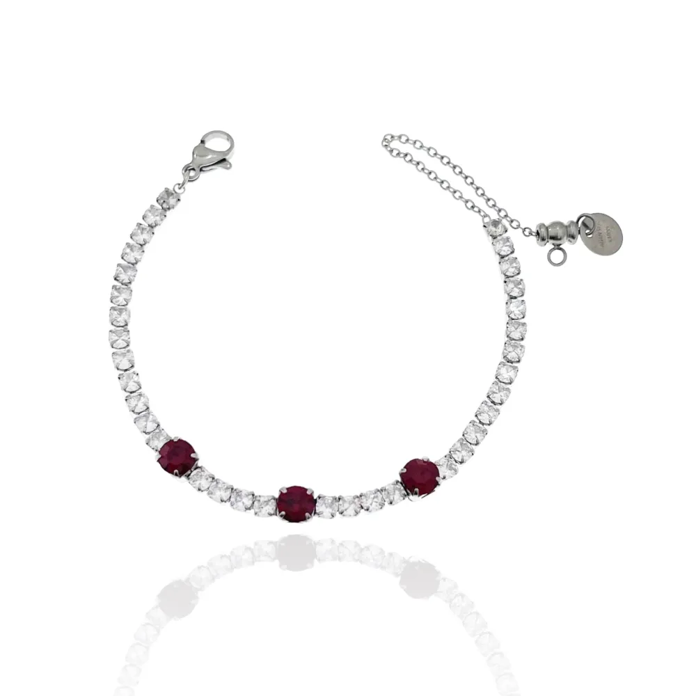 Tennis con Punto Luce-12pz Bracciali in Acciaio - BAC-103-AA702B