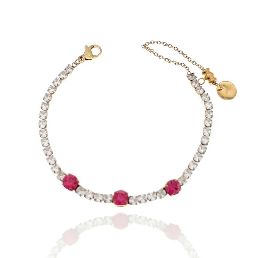 Tennis con Punto Luce-12pz Bracciali in Acciaio - BAC-103-AA702B