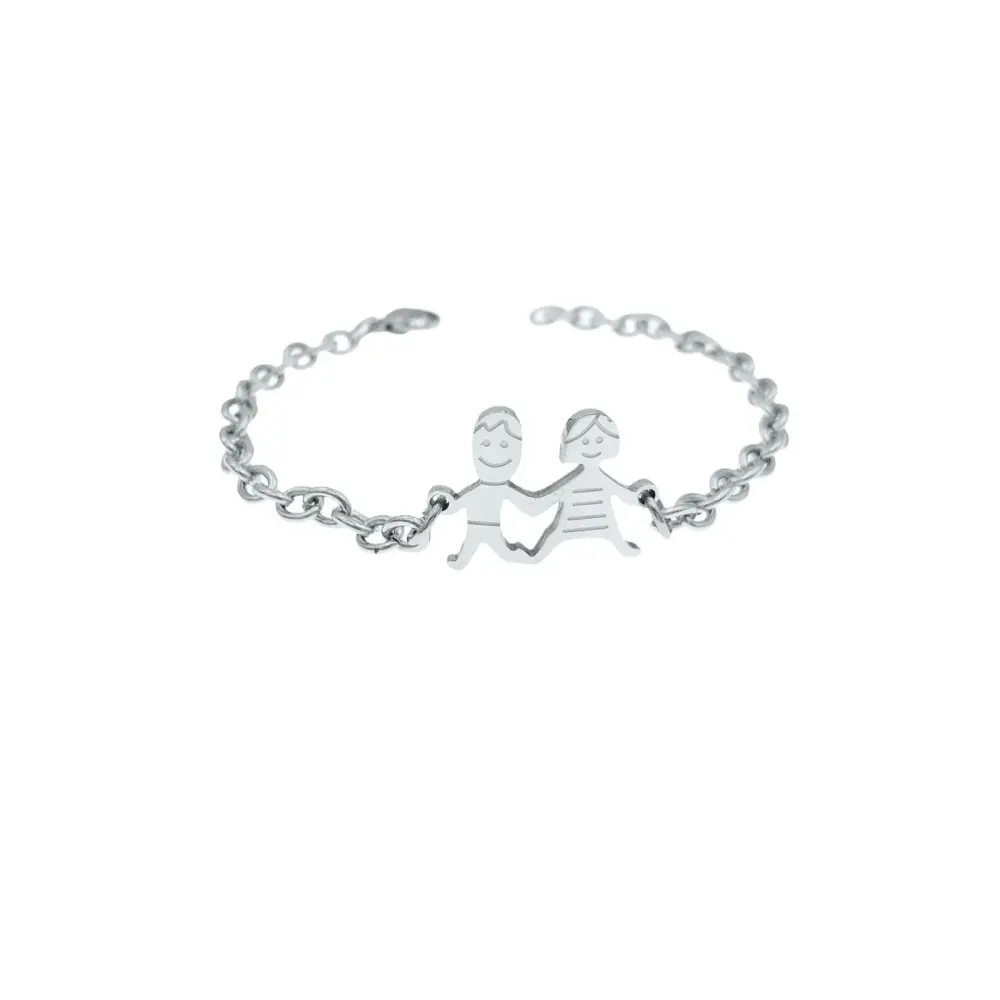 BAC1110-Bracciale Happy Family - Bracciale in Acciaio - BAC1110-Bracciale Happy Family - Bracciale in Acciaio