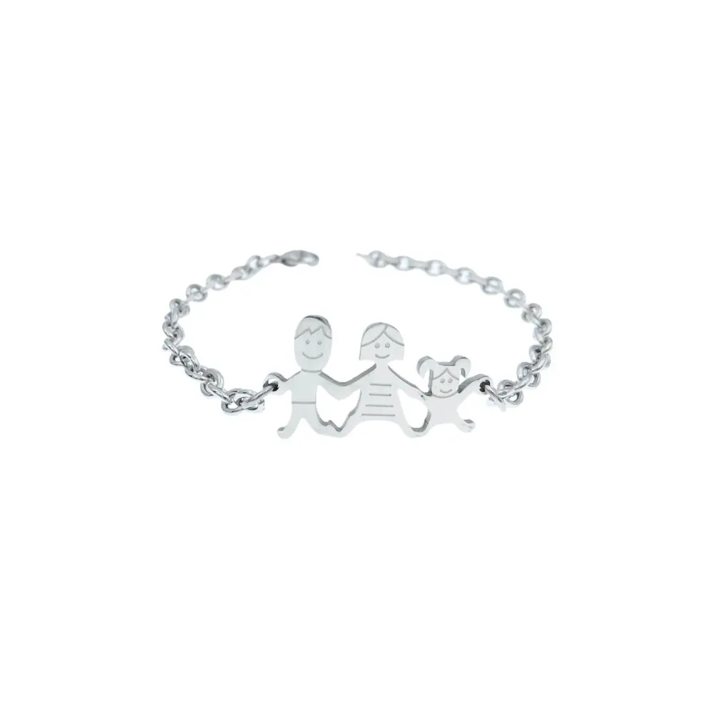 BAC1110-Bracciale Happy Family - Bracciale in Acciaio - BAC1110-Bracciale Happy Family - Bracciale in Acciaio