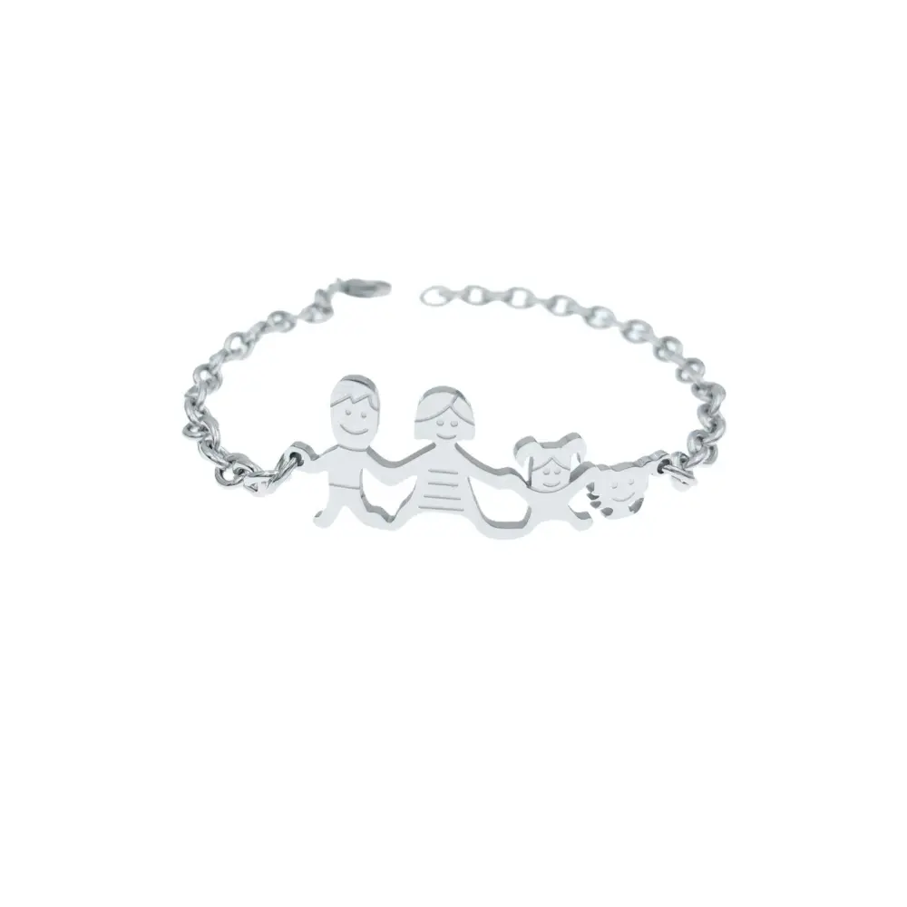 BAC1110-Bracciale Happy Family - Bracciale in Acciaio - BAC1110-Bracciale Happy Family - Bracciale in Acciaio