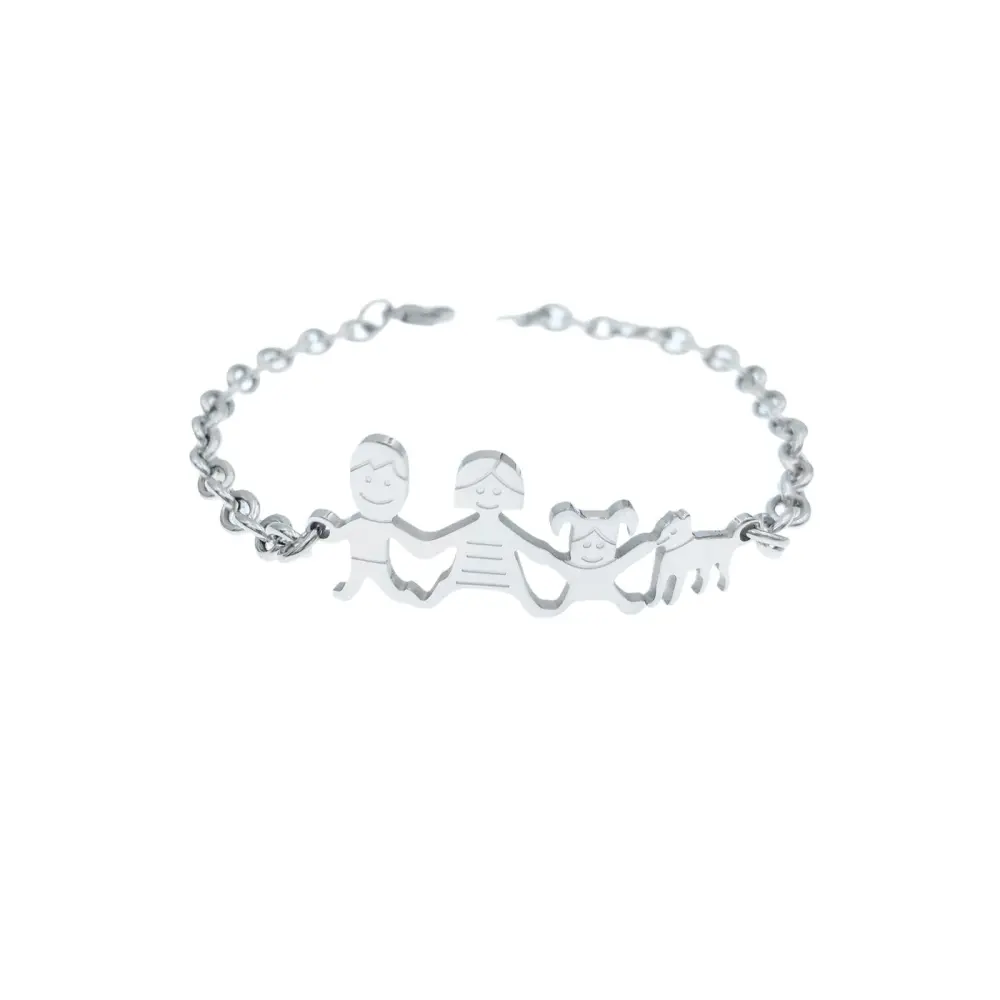 BAC1110-Bracciale Happy Family - Bracciale in Acciaio - BAC1110-Bracciale Happy Family - Bracciale in Acciaio