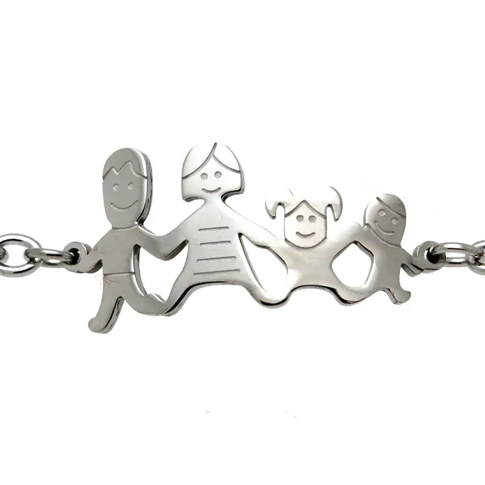 BAC1110-Bracciale Happy Family - Bracciale in Acciaio - BAC1110-Bracciale Happy Family - Bracciale in Acciaio