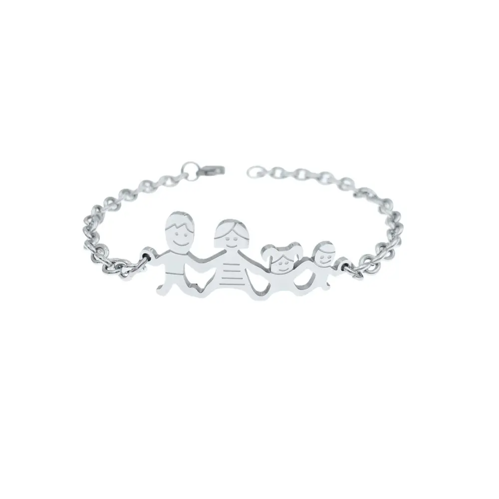 BAC1110-Bracciale Happy Family - Bracciale in Acciaio - BAC1110-Bracciale Happy Family - Bracciale in Acciaio