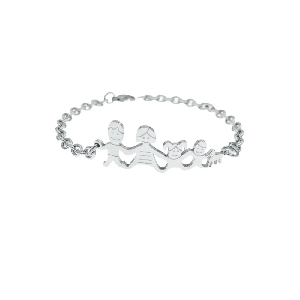 BAC1110-Bracciale Happy Family - Bracciale in Acciaio - BAC1110-Bracciale Happy Family - Bracciale in Acciaio