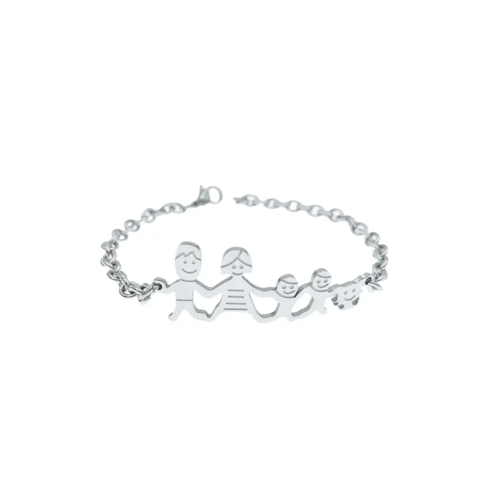 BAC1110-Bracciale Happy Family - Bracciale in Acciaio - BAC1110-Bracciale Happy Family - Bracciale in Acciaio