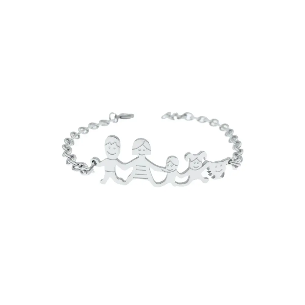 BAC1110-Bracciale Happy Family - Bracciale in Acciaio - BAC1110-Bracciale Happy Family - Bracciale in Acciaio