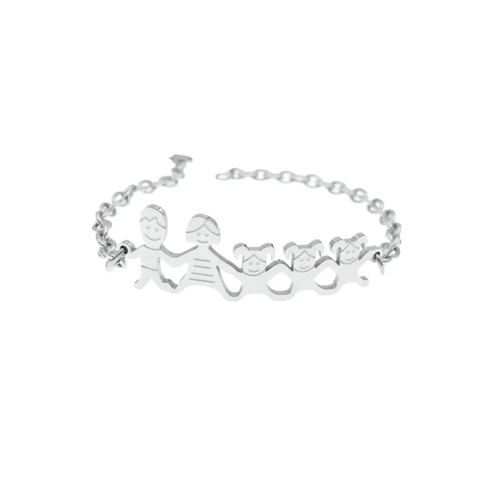 BAC1110-Bracciale Happy Family - Bracciale in Acciaio - BAC1110-Bracciale Happy Family - Bracciale in Acciaio