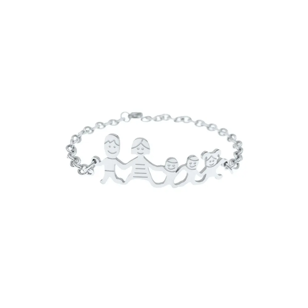 BAC1110-Bracciale Happy Family - Bracciale in Acciaio - BAC1110-Bracciale Happy Family - Bracciale in Acciaio