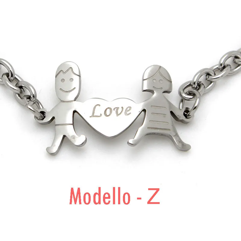 BAC1110-Bracciale Happy Family - Bracciale in Acciaio - BAC1110-Bracciale Happy Family - Bracciale in Acciaio