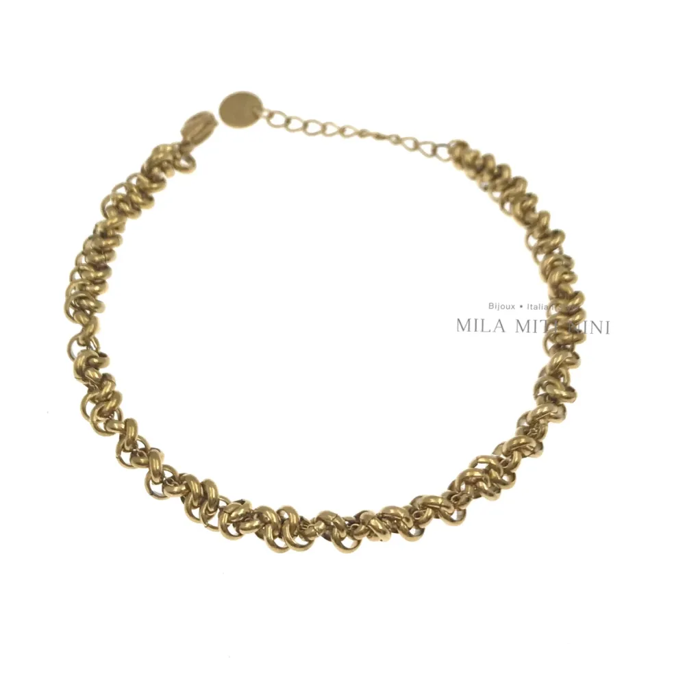 Catena ad Anellini-Bracciale in Acciaio con Chiusura - BAC208-220