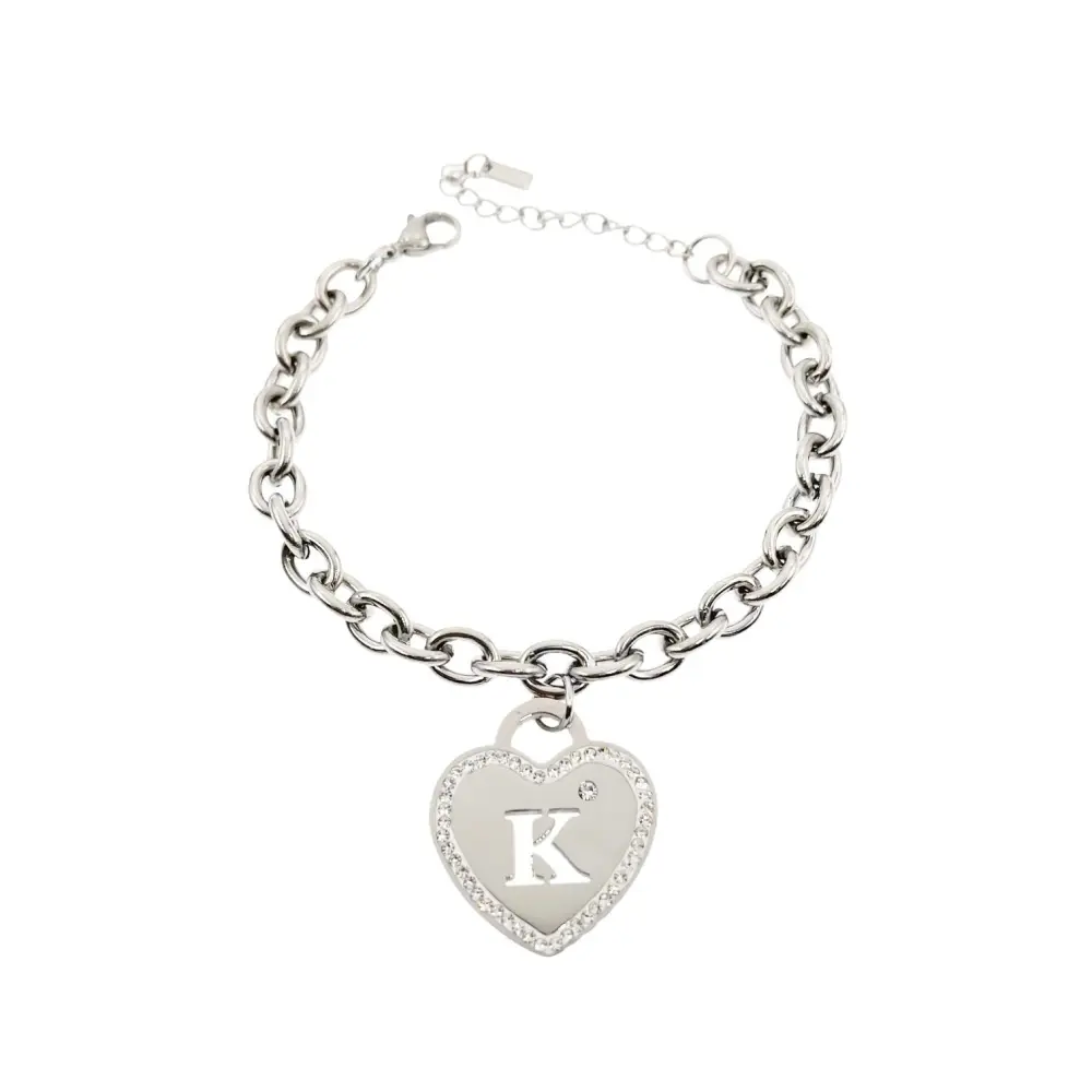 BAC1109-Iniziale Cuore - Bracciale in Acciaio - BAC413-1220