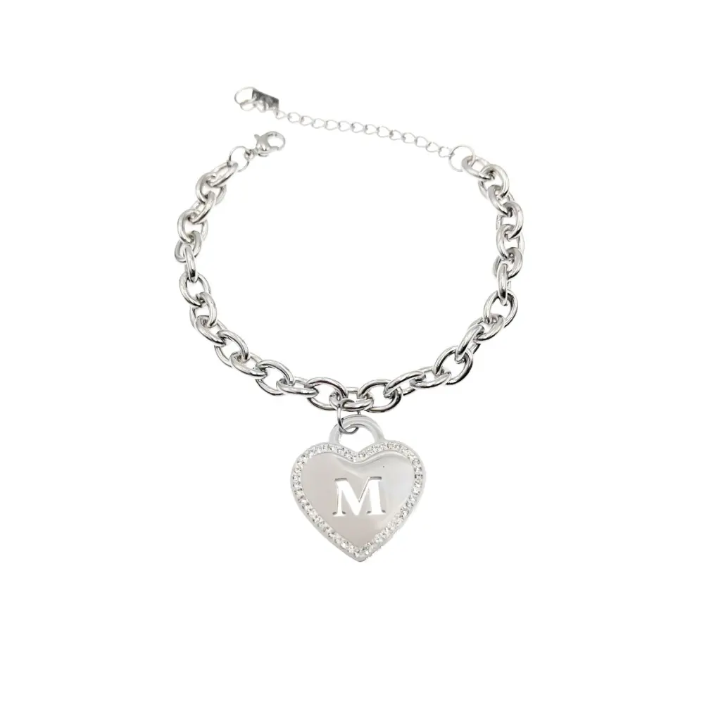 BAC1109-Iniziale Cuore - Bracciale in Acciaio - BAC413-1220