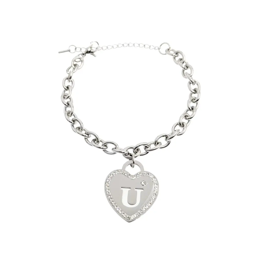 BAC1109-Iniziale Cuore - Bracciale in Acciaio - BAC413-1220