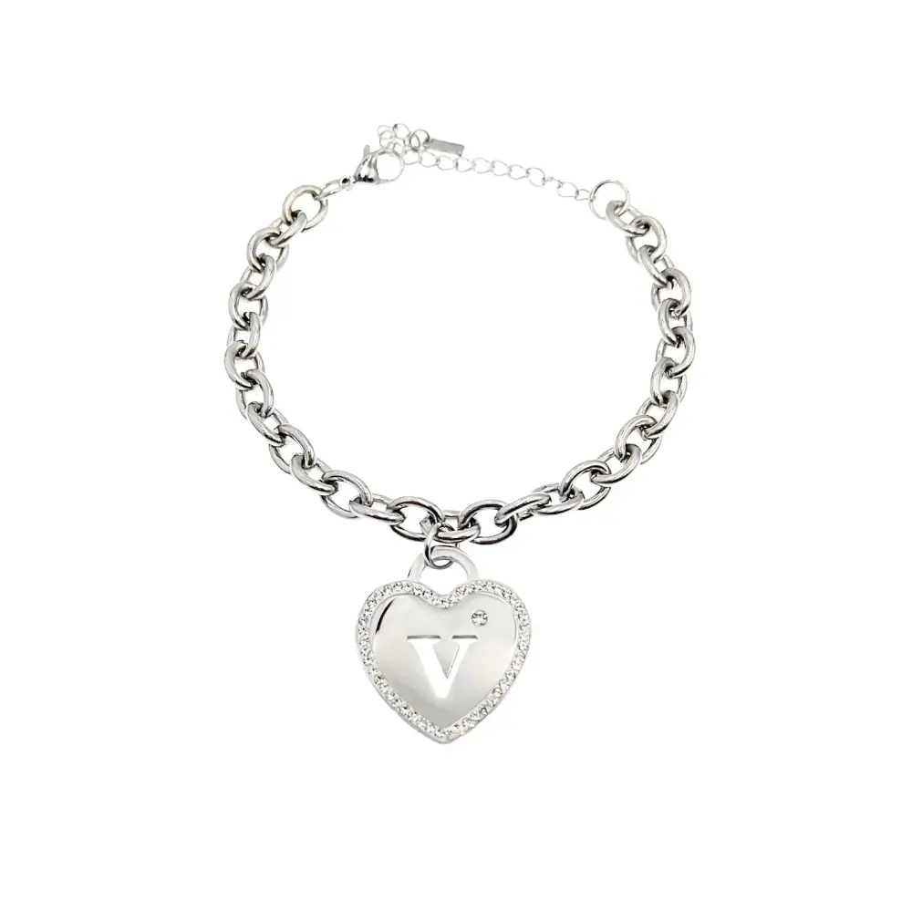 BAC1109-Iniziale Cuore - Bracciale in Acciaio - BAC413-1220