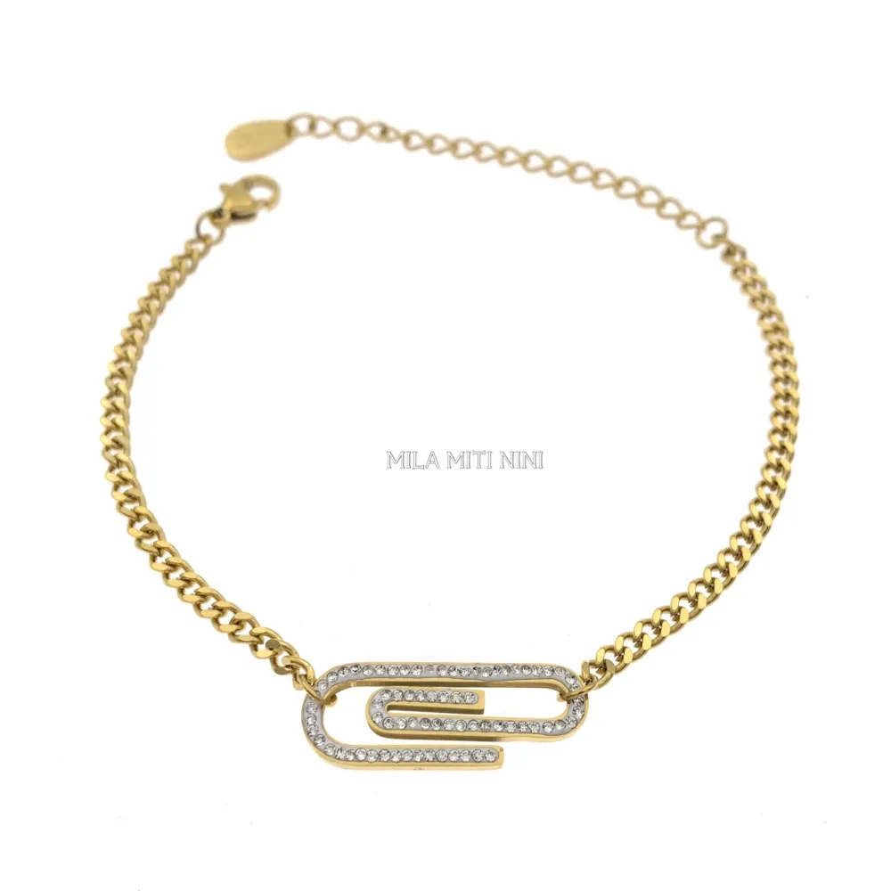 BAC413-1256-Catena Grafetta-Bracciale in Acciaio - BAC413-1256