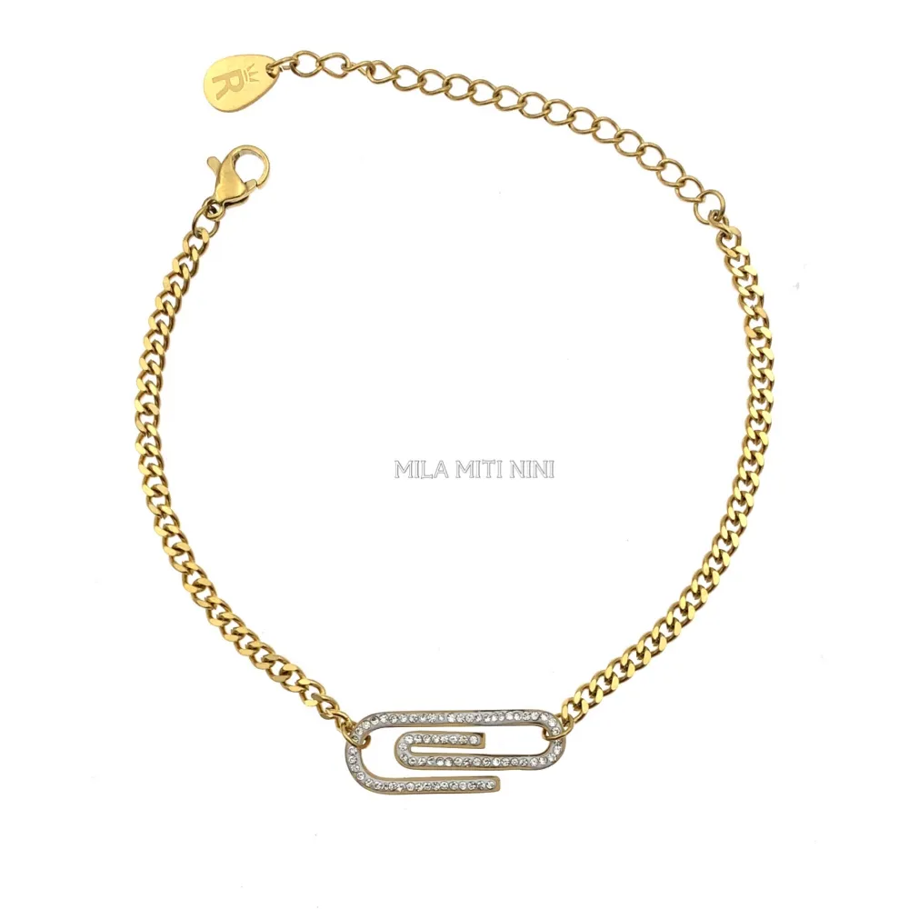 BAC413-1256-Catena Grafetta-Bracciale in Acciaio - BAC413-1256