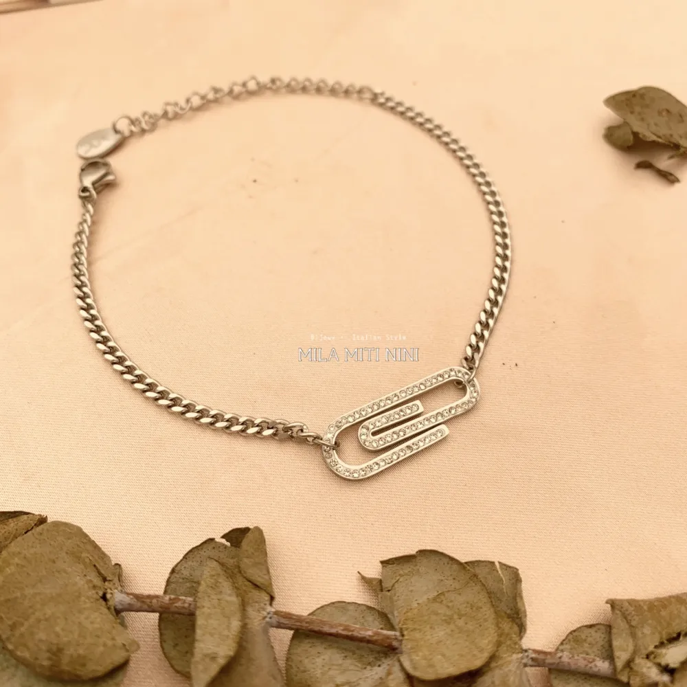 BAC413-1256-Catena Grafetta-Bracciale in Acciaio - BAC413-1256
