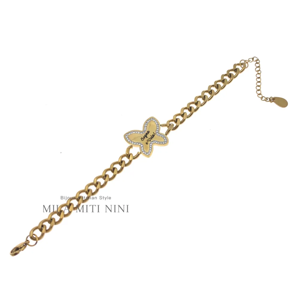 Farfalla Sogna e Vola -Bracciale in Acciaio con Chiusura - BAC-413-1380