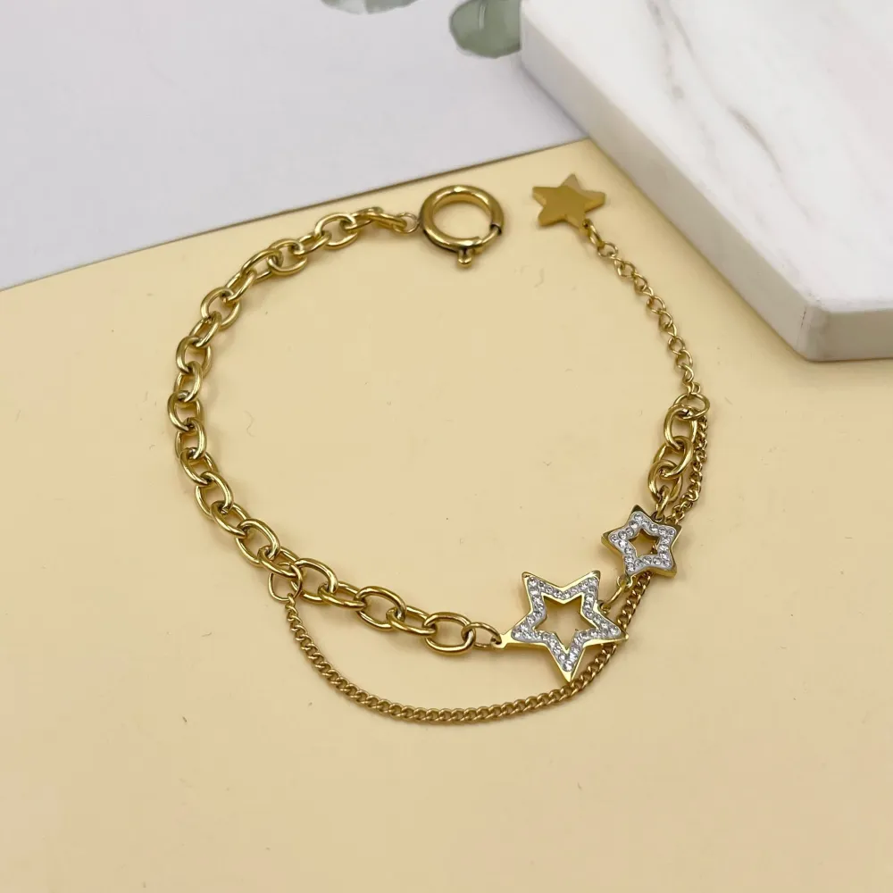 Stella-Bracciale in Acciaio con Chiusura - BAC-413-1515
