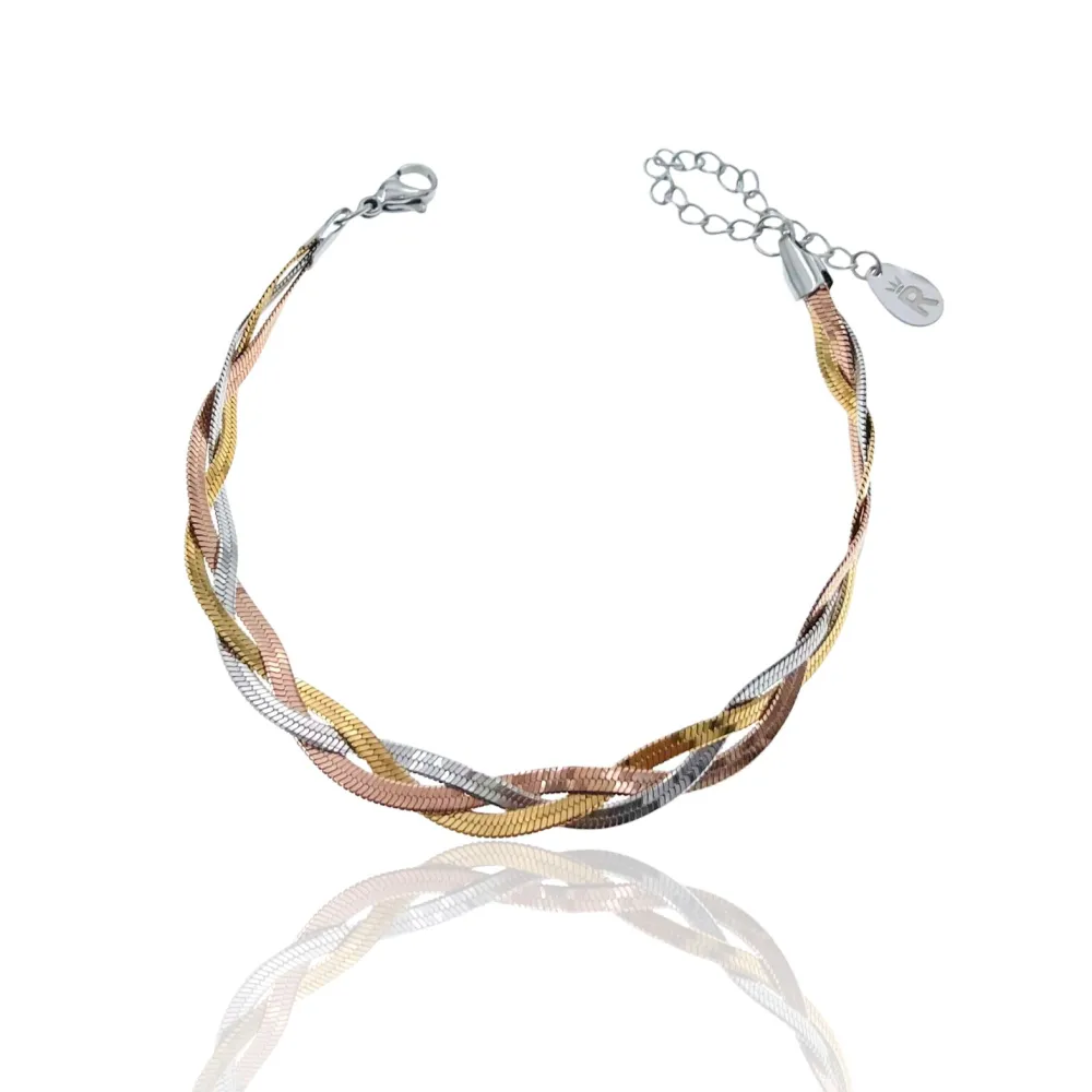 Intrecciato-Bracciale in Acciaio con Chiusura - BAC-413-1747