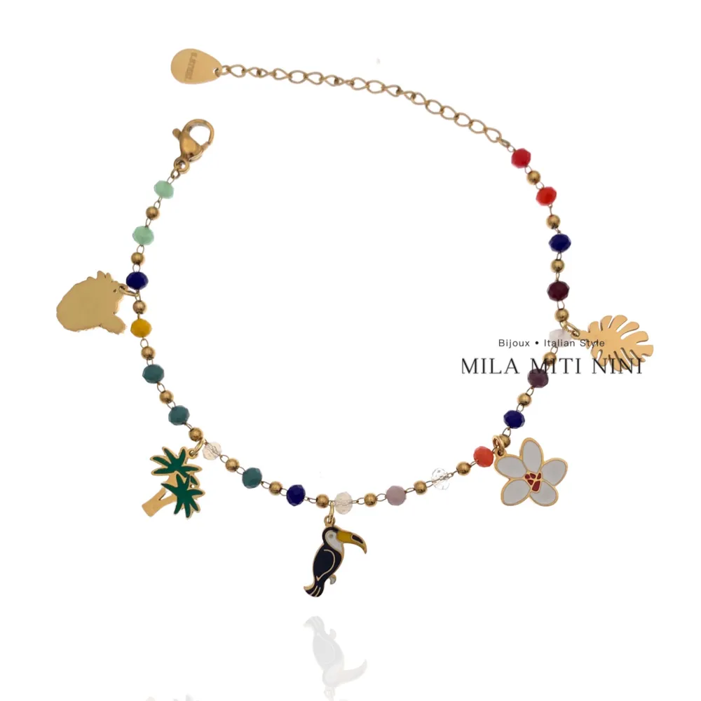 Tropicale Tucano Palma-Bracciale in Acciaio con Chiusura - BAC-413-1822