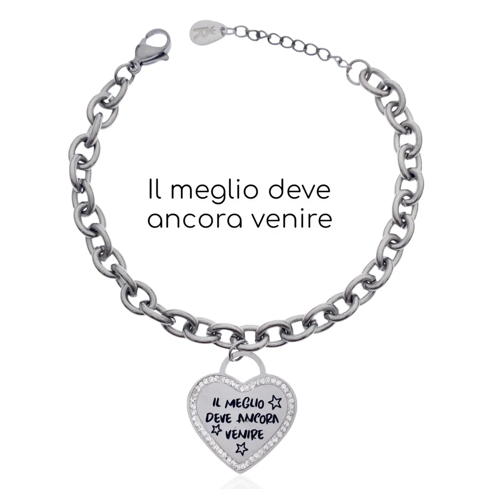 Il meglio deve ancora venire-Bracciale con Scritte in Acciaio - BAC-413-1829