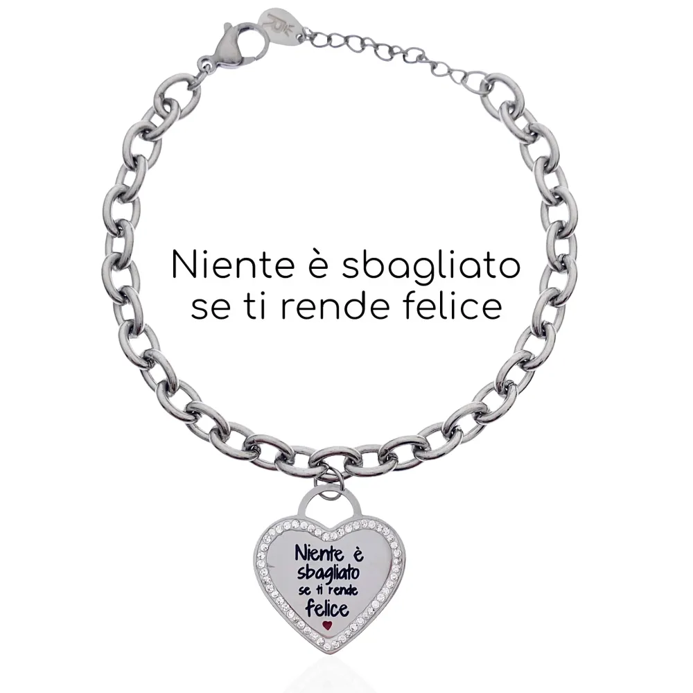 Niente è sbagliato..-Bracciale con Scritte in Acciaio - BAC-413-1830