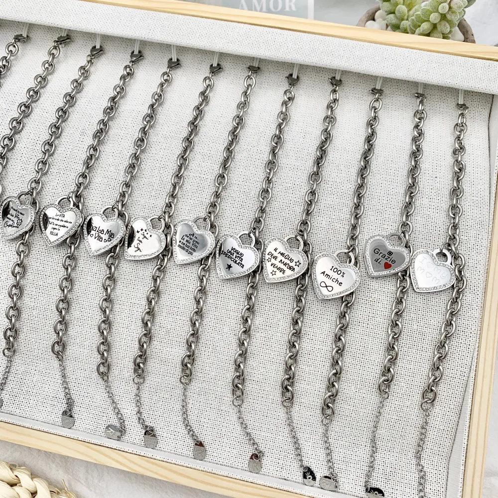 Carpe Diem-Bracciale con Scritte in Acciaio - BAC-413-1831