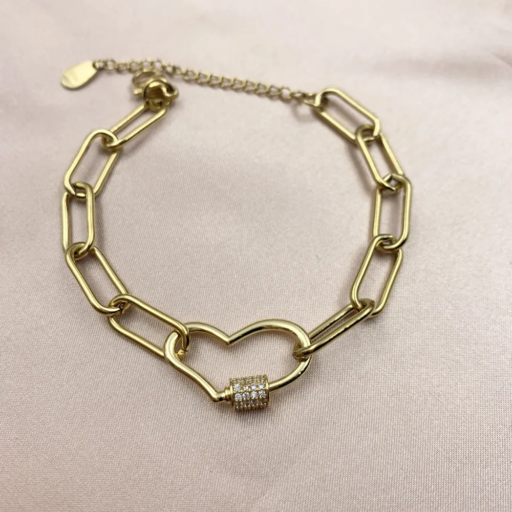 BAC7064-Cuore Zirconia-Bracciale in Acciaio - BAC7064-Cuore Zirconia-Bracciale in Acciaio