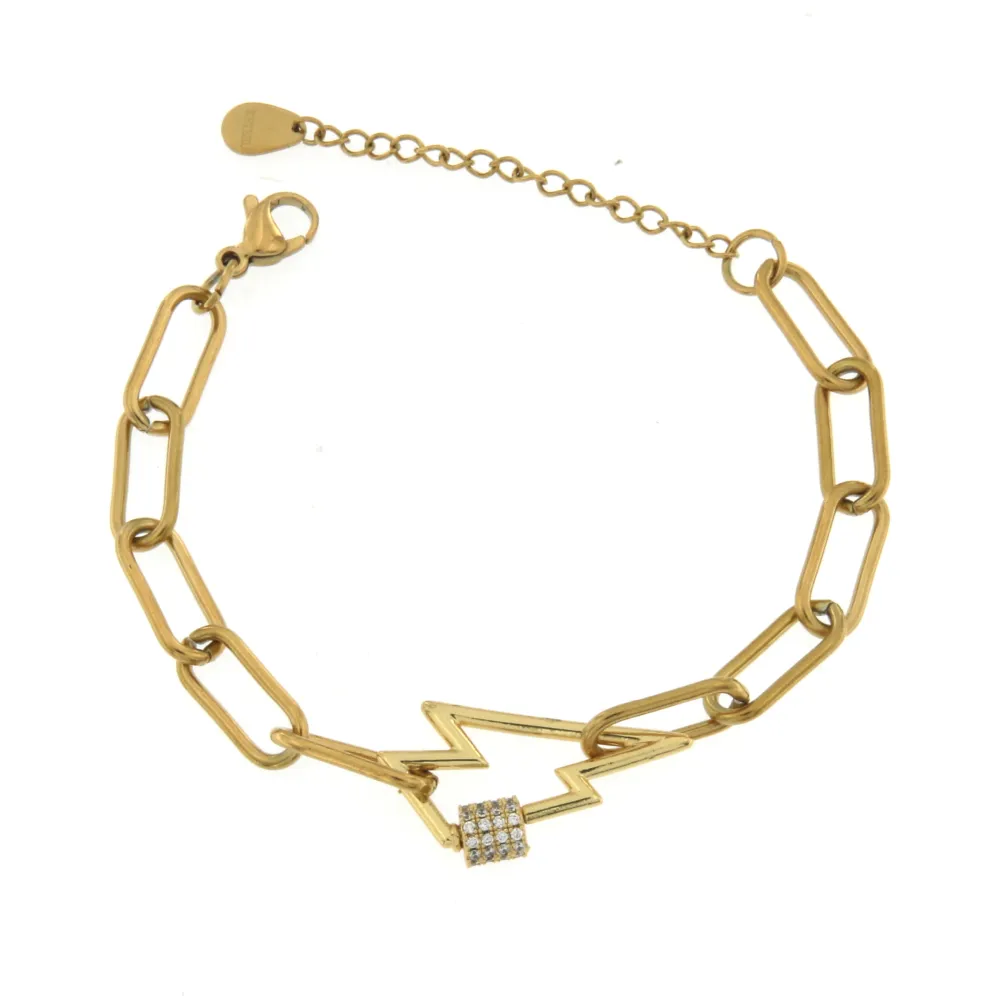 BAC7066-Fulmine-Bracciale in Acciaio - BAC7066-Fulmine-Bracciale in Acciaio