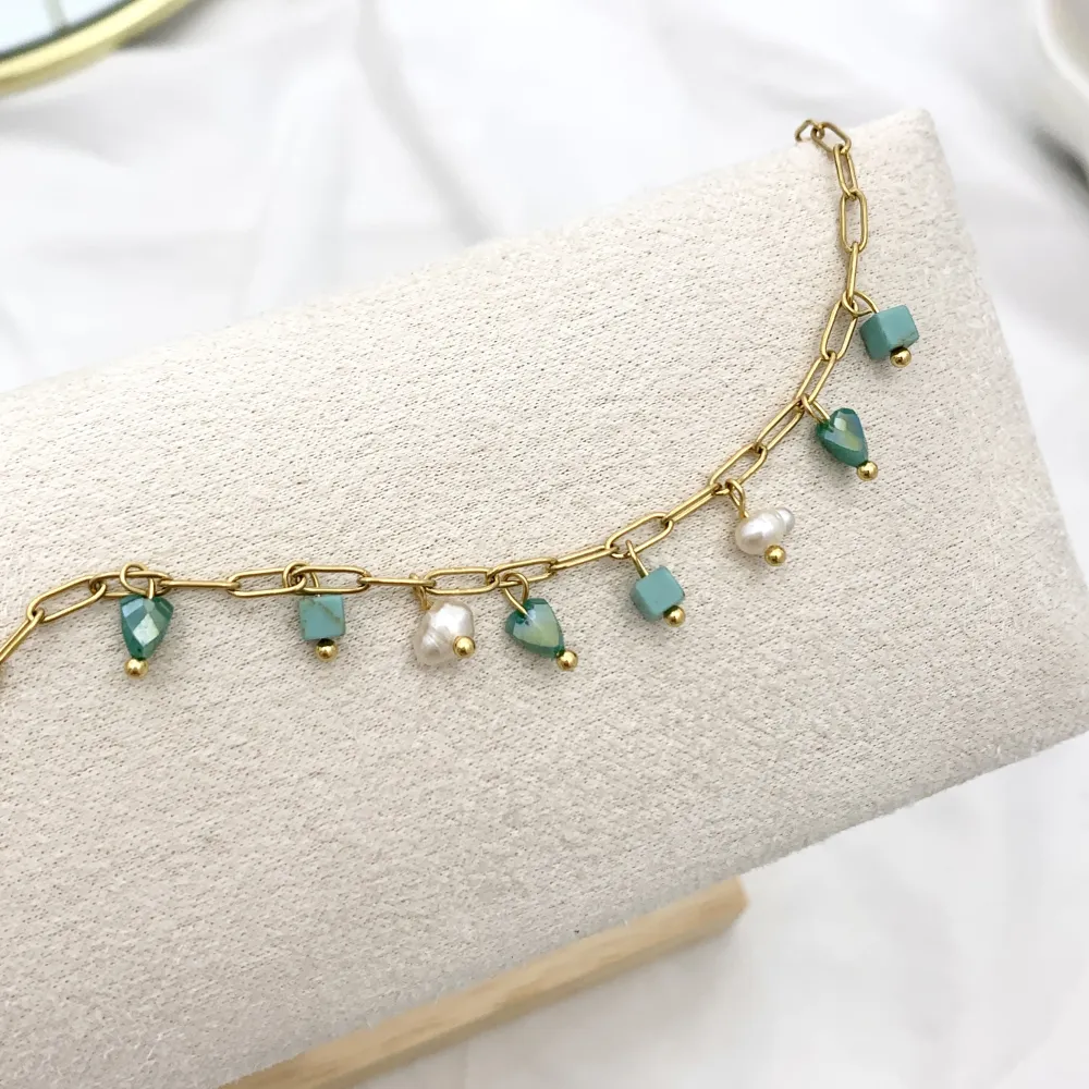 Perline Colorate-Bracciale in Acciaio - BAC-735-24