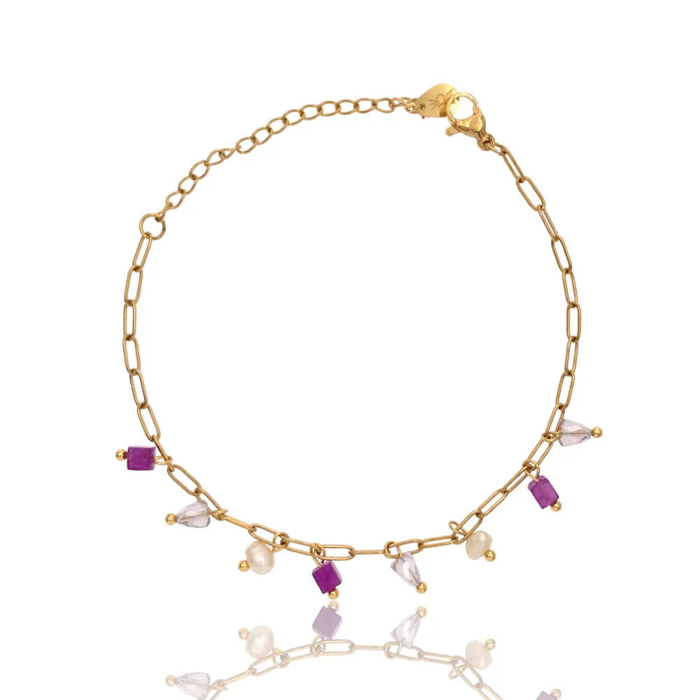 Perline Colorate-Bracciale in Acciaio - BAC-735-24