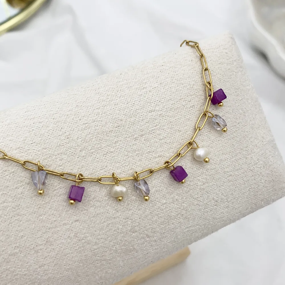 Perline Colorate-Bracciale in Acciaio - BAC-735-24