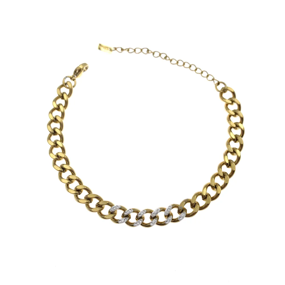 BAC7466-Groumette con Strass -Bracciale in Acciaio - BAC7466-Groumette con Strass -Bracciale in Acciaio