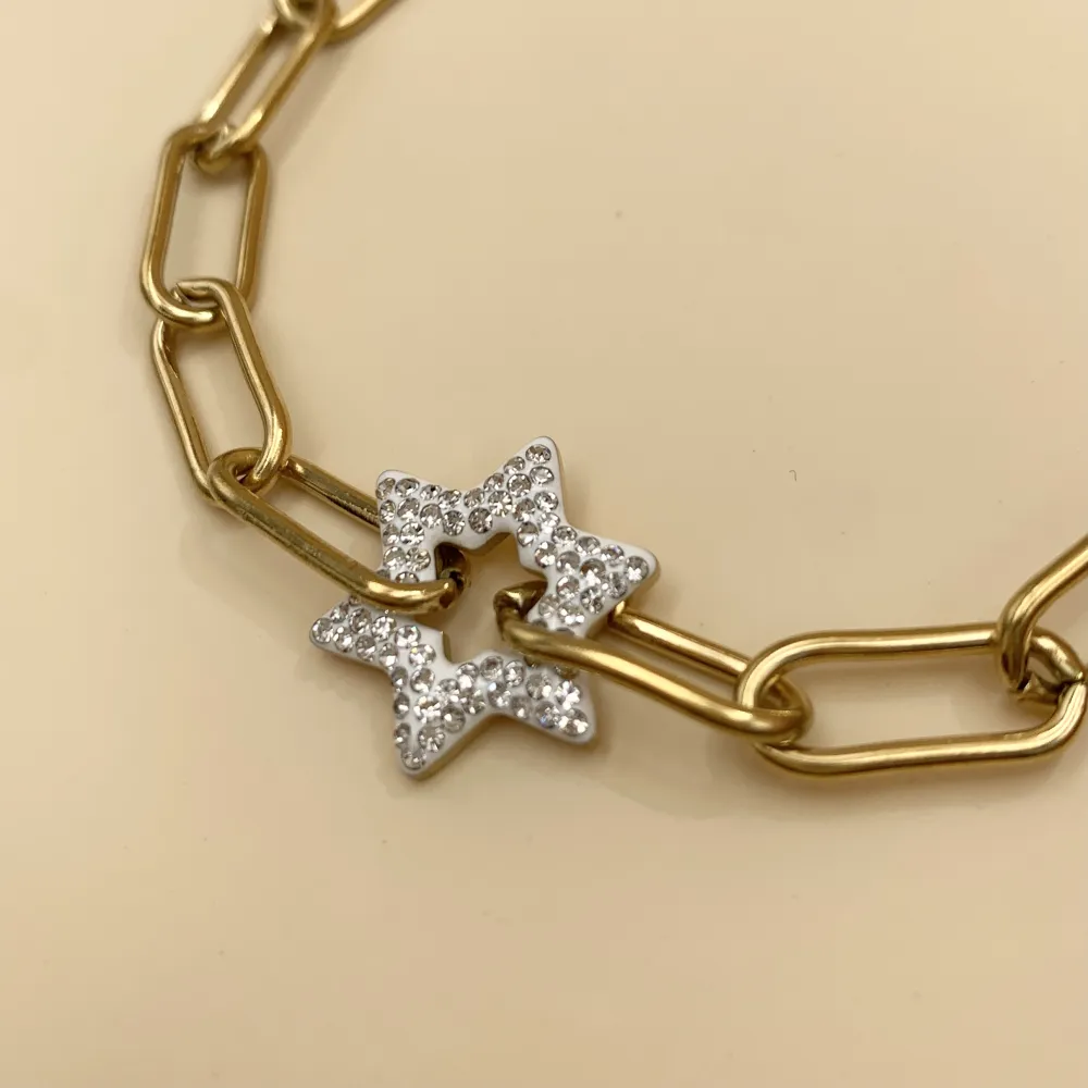 BAC7470-Catena con Stella-Bracciale in Acciaio - BAC7470-Catena con Stella-Bracciale in Acciaio