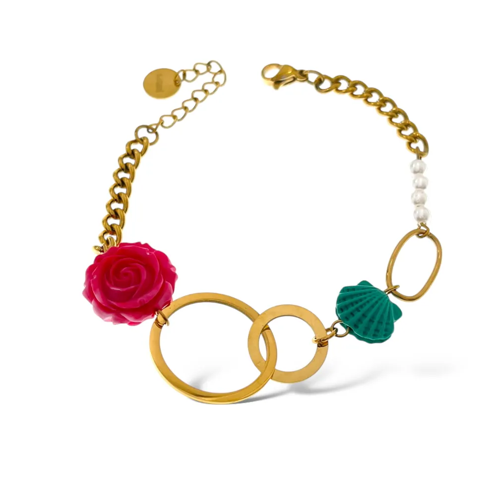 Fiore Conchiglia-Bracciale in Acciaio - BAC-765-08