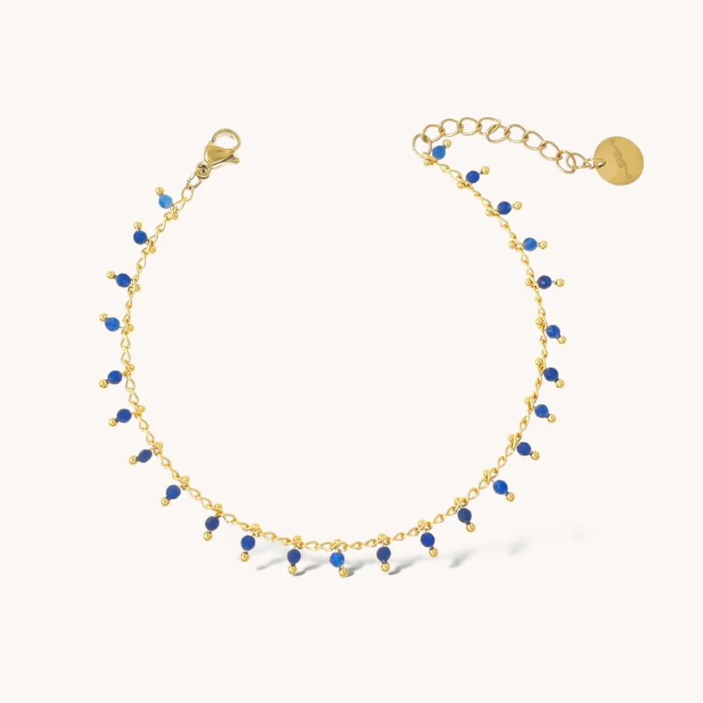 Catena con Cristallini Colorati -12pz Braccialei in Acciaio con Chiusura - BAC-765-45M