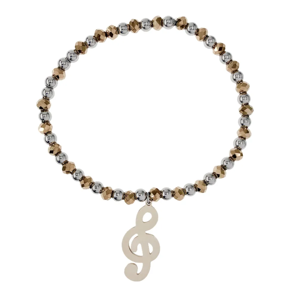 Nota Musicale Ballerina-Bracciali Tris Elastici in Acciaio - BAE-413-0410