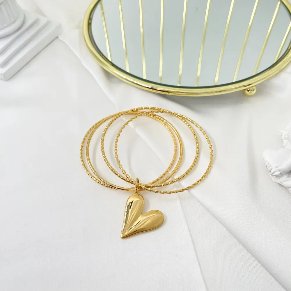 Cuore-Bracciali Multifili Rigidi in Acciaio - BAR-103-AA3366B