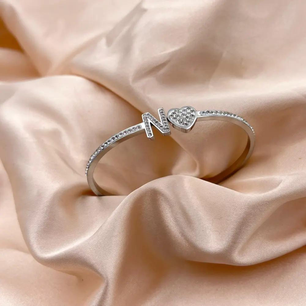 Iniziale-Bracciale Rigido in Acciaio - BAR413-1083