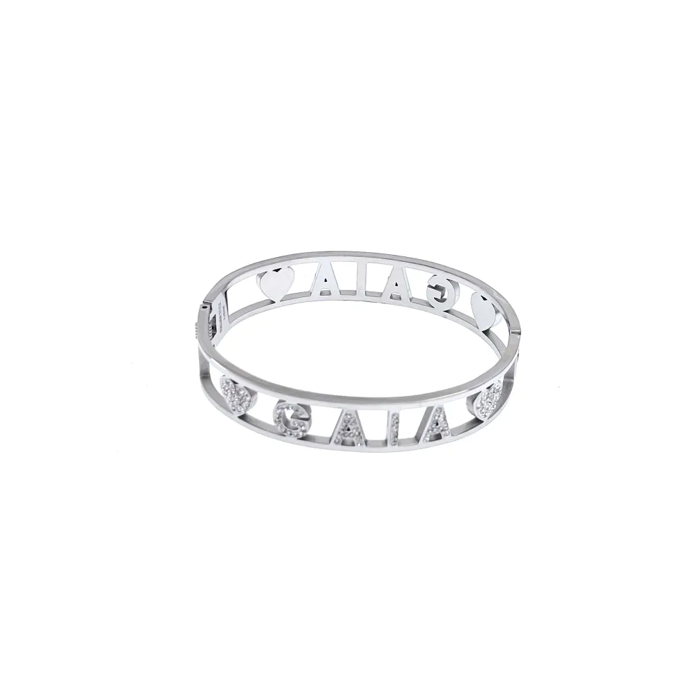 NOME-Bracciale Rigido in Acciaio - BAR413-67