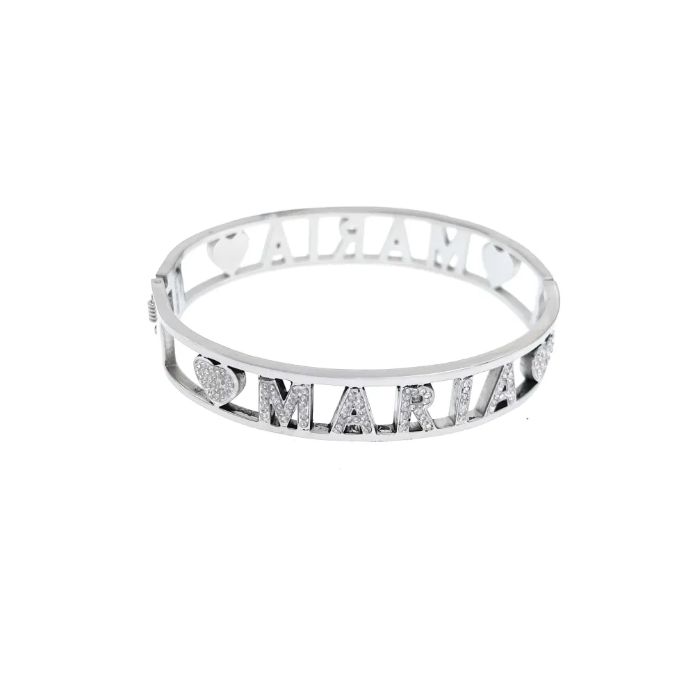 NOME-Bracciale Rigido in Acciaio - BAR413-67