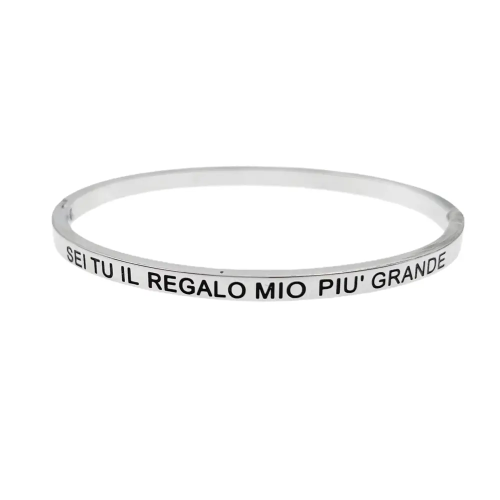 Bracciale rigido con le frasi da 1 a 27-Bracciale in Acciaoo - BAR-413-B60-1