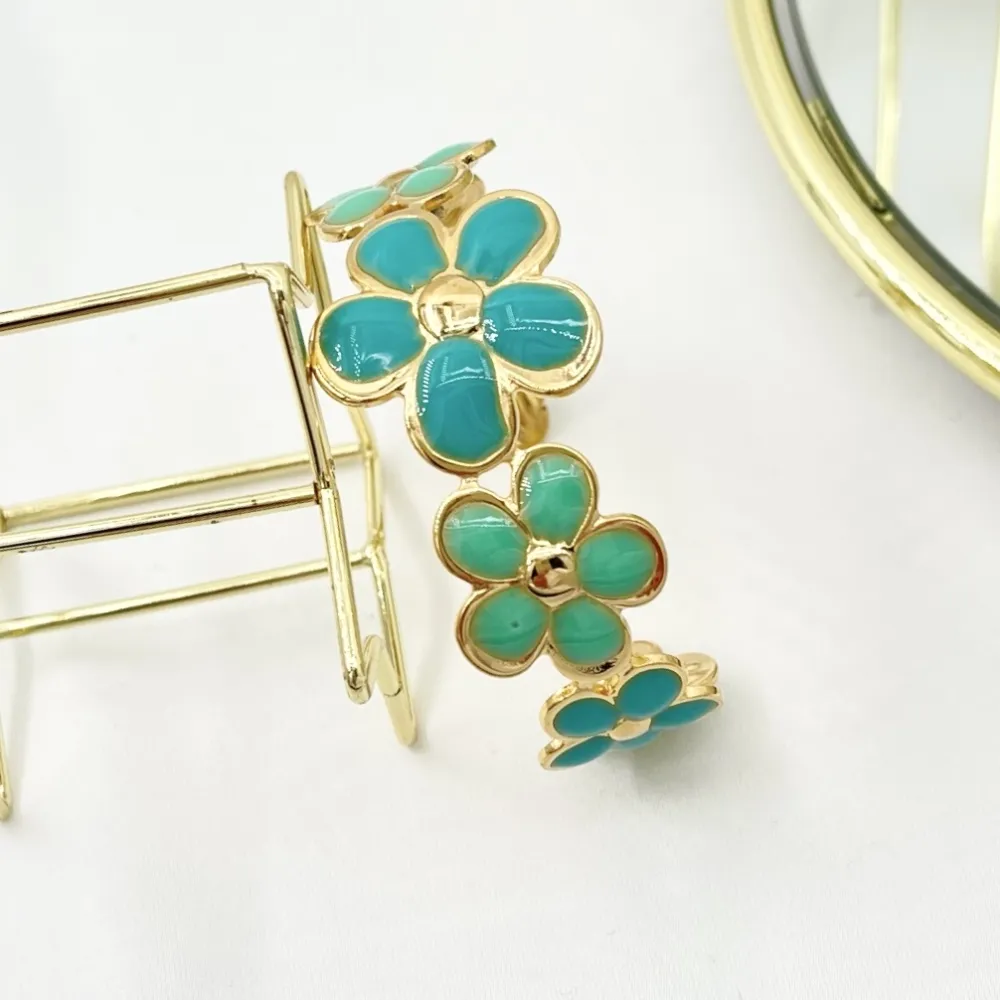 Fiore Smaltato-Bracciale Rigido in Acciaio - BAR-732-62