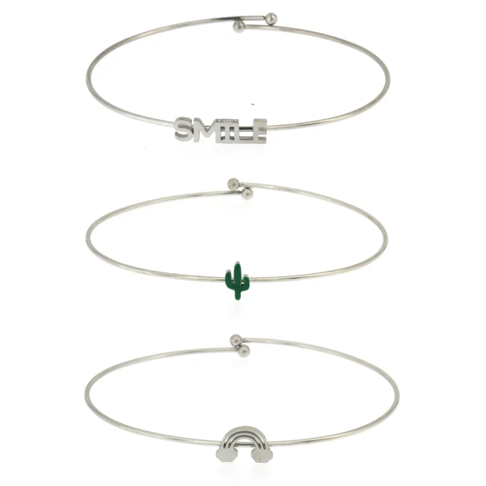 BAR-Set 3pz Bracciali 5409 - Bracciali Rigidi in Acciaio - BAR-Set 3pz Bracciali 5409 - Bracciali Rigidi in Acciaio